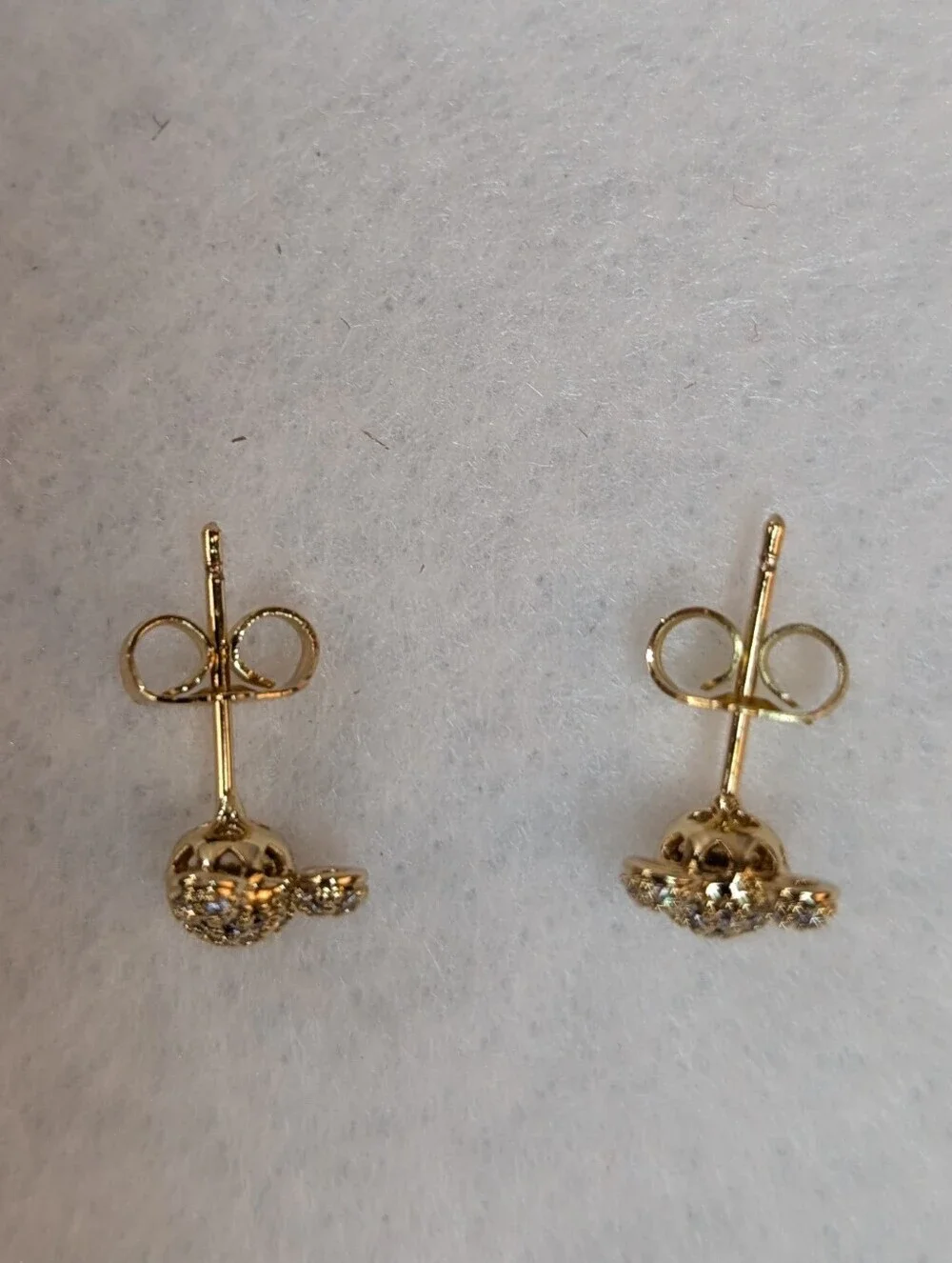 Mickey Mouse Gold Toned And Rhinestone Stud Earrings